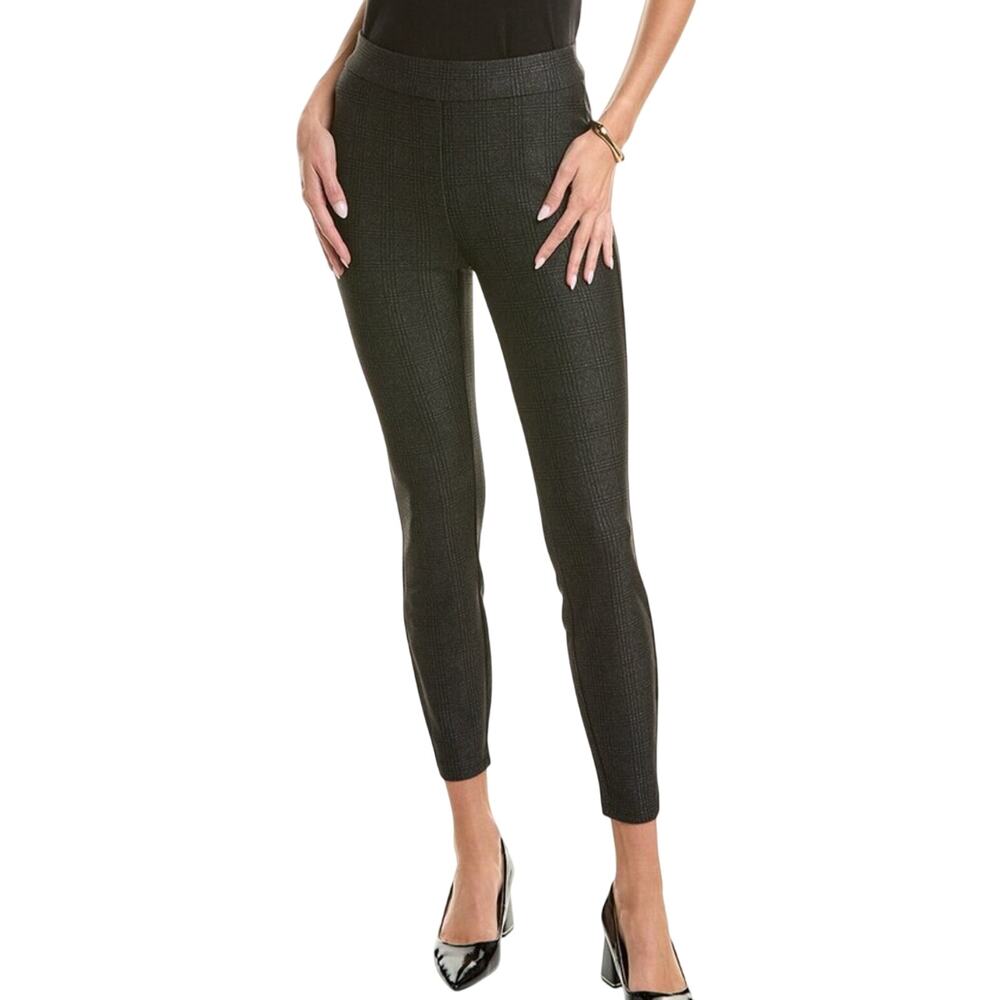 Nanette Lapore Womens Black Plaid Skinny Pull-On Pants Size Large